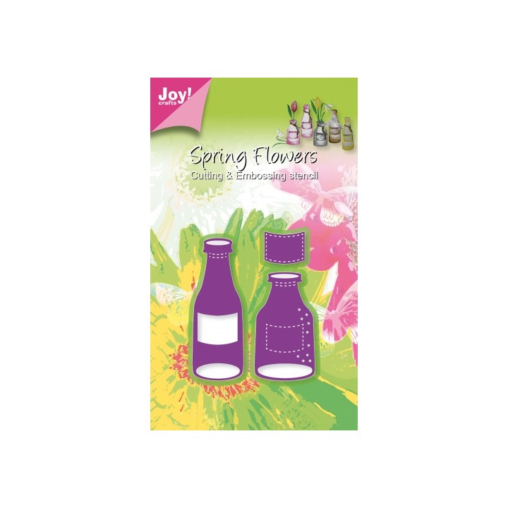 (6002/0345)Decouper Pochoir bouteille (2pcs) et étiquette