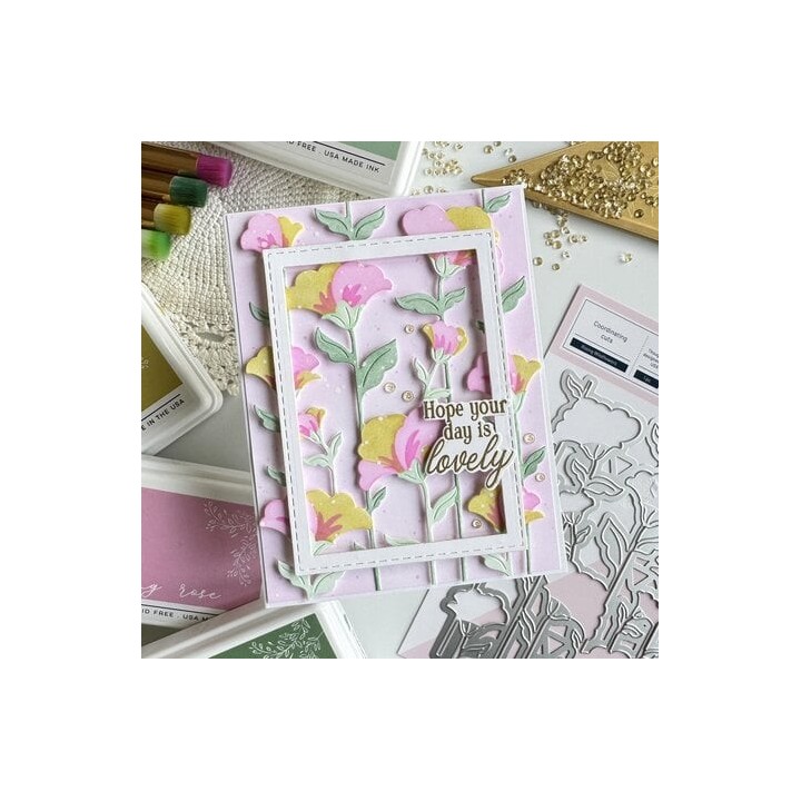 (309425)Pinkfresh Studio Artful Foundations Die Rising Wildflowers