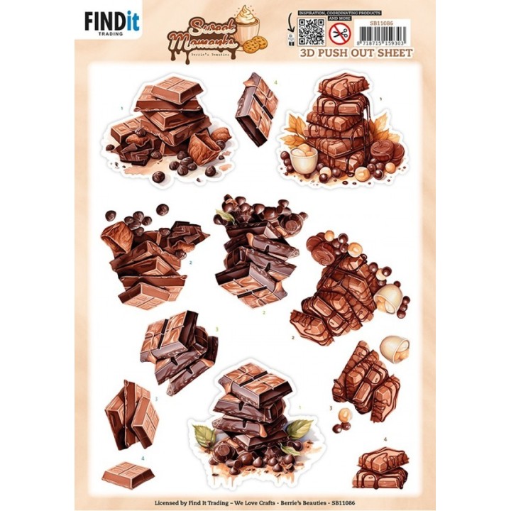 (SB11086)3D Pushout Sheet - Berries Beauties - Sweet Moments - Chocolate Bliss