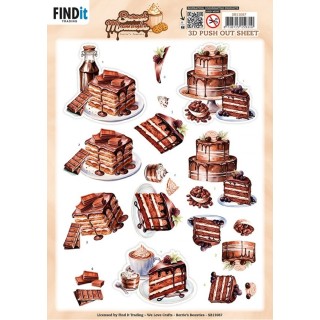 (SB11087)3D Pushout Sheet - Berries Beauties - Sweet Moments - Baked with Love