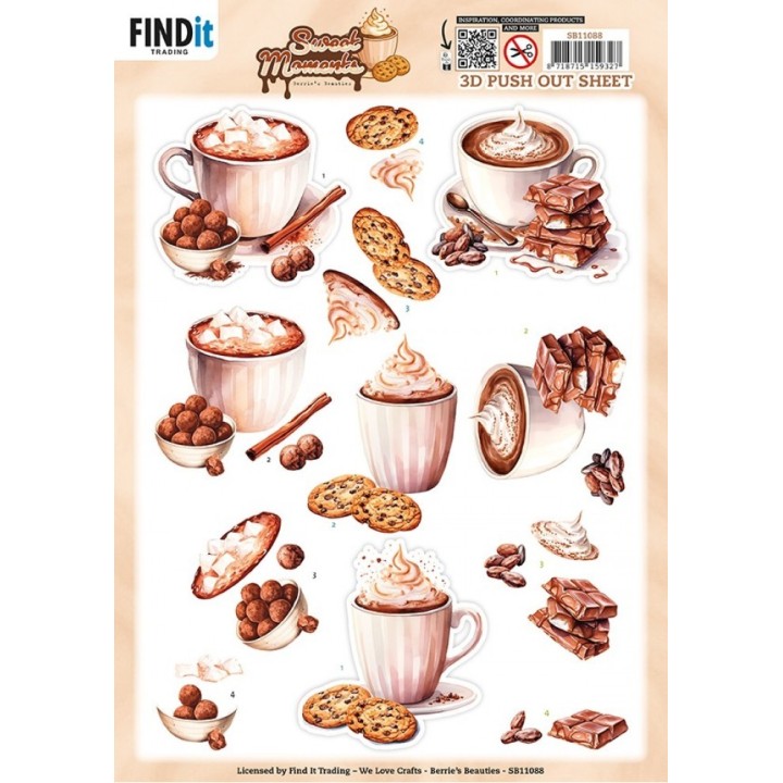 (SB11088)3D Pushout Sheet - Berries Beauties - Sweet Moments - Cookie Delights