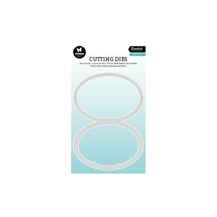 (SL-ES-CD1087)Studio Light Cutting Die Torn Edge Card stand oval Essentials nr. 1087