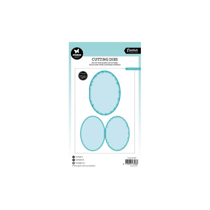 (SL-ES-CD1087)Studio Light Cutting Die Torn Edge Card stand oval Essentials nr. 1087