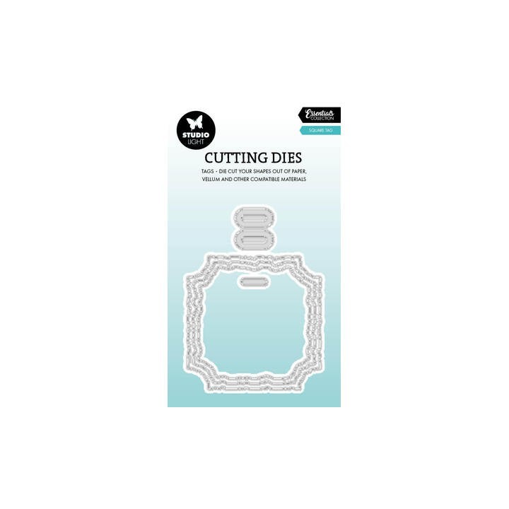 (SL-ES-CD1088)Studio Light Cutting Die Torn Edge Tag square Essentials nr. 1088