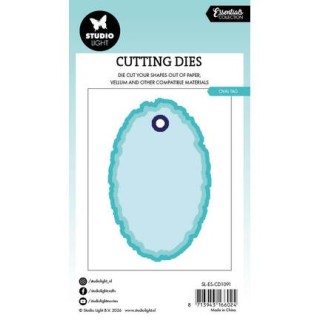 (SL-ES-CD1091)Studio Light Cutting Die Torn Edge Tag oval Essentials nr. 1091