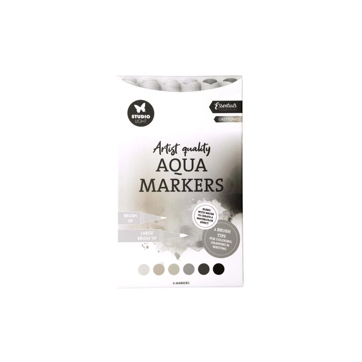 (SL-CO-MARK52)Studio Light Aqua Markers Greytones