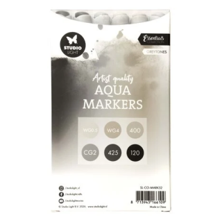 (SL-CO-MARK52)Studio Light Aqua Markers Greytones