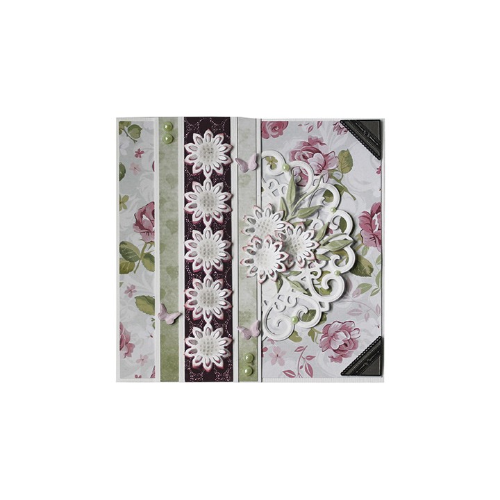 (1201/0084)Lin & Lene stencil flower 10 leaves round