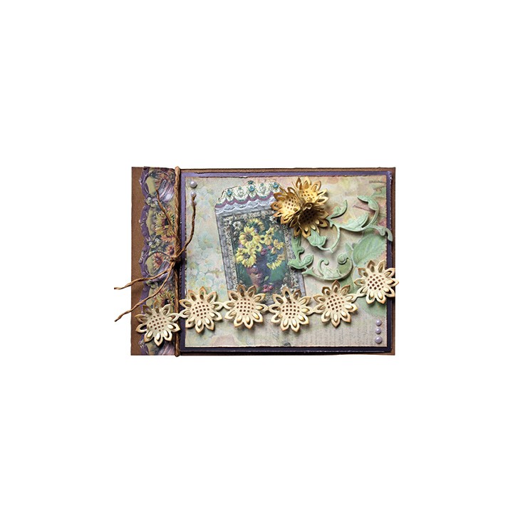 (1201/0084)Lin & Lene stencil flower 10 leaves round