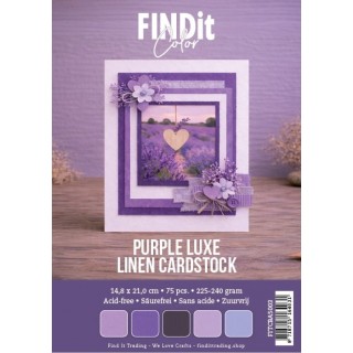 (FITCBA5003)Find It Color - Linen Cardstock Pack A5 - Purple Luxe Pack