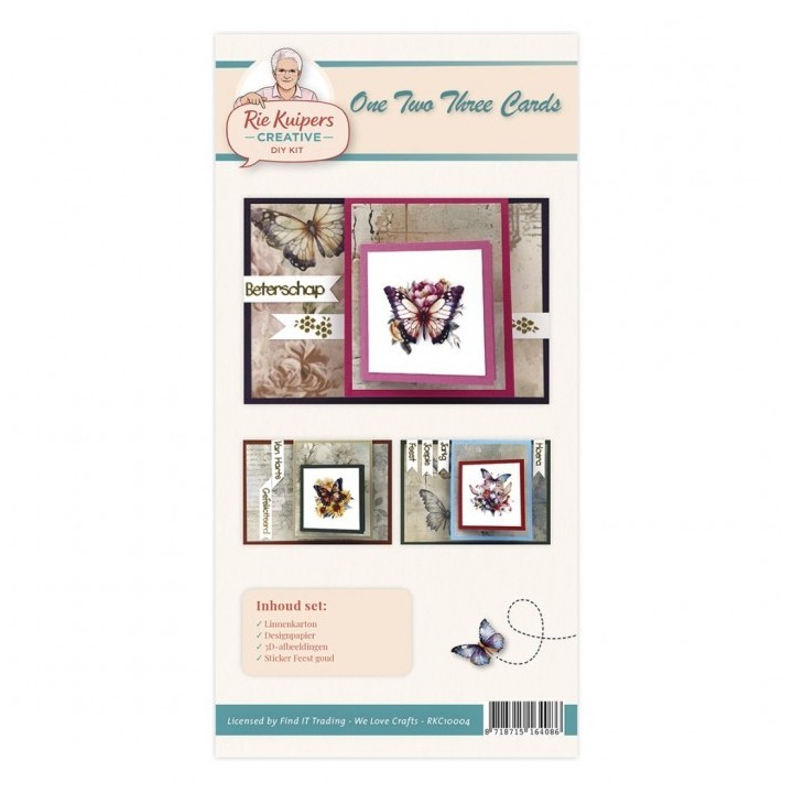 (RKC10004)Rie Kuipers Creative – One-Two-Three Cards - Butterflies