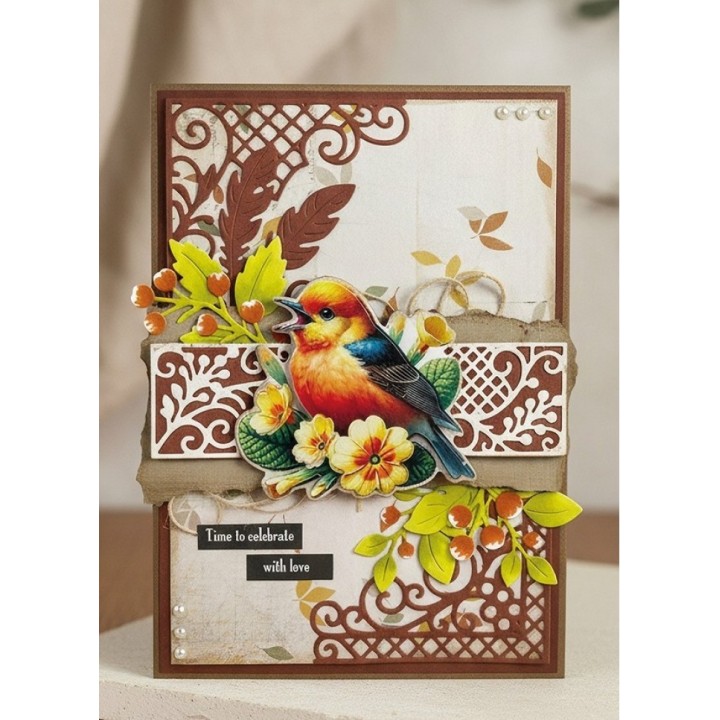 (BBD10094)Dies - Berries Beauties - Whispers of Nature - Birds Border and Corners