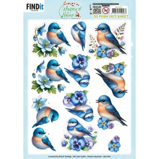(SB11091)3D Pushout Sheet - Berries Beauties - Whispers of Nature - Blue