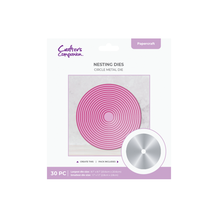 (CC-MD-ELE-8CIRC)Crafter's Companion Nesting Metal Die 8 Inch Circle