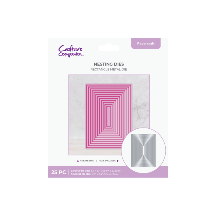 (CC-MD-ELE-8RECT)Crafter's Companion Nesting Metal Die 8 Inch Rectangle