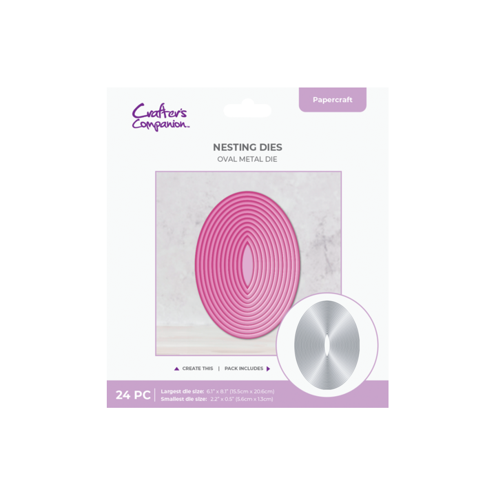 (CC-MD-ELE-8OVAL)Crafter's Companion Nesting Metal Die 8 Inch Oval