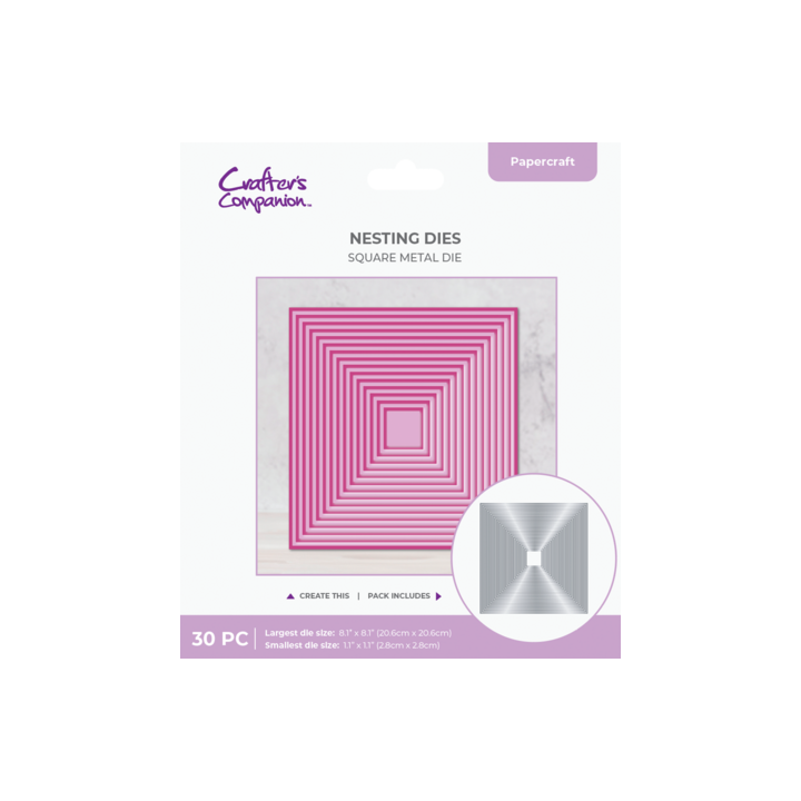(CC-MD-ELE-8SQUA)Crafter's Companion Nesting Metal Die 8 Inch Square