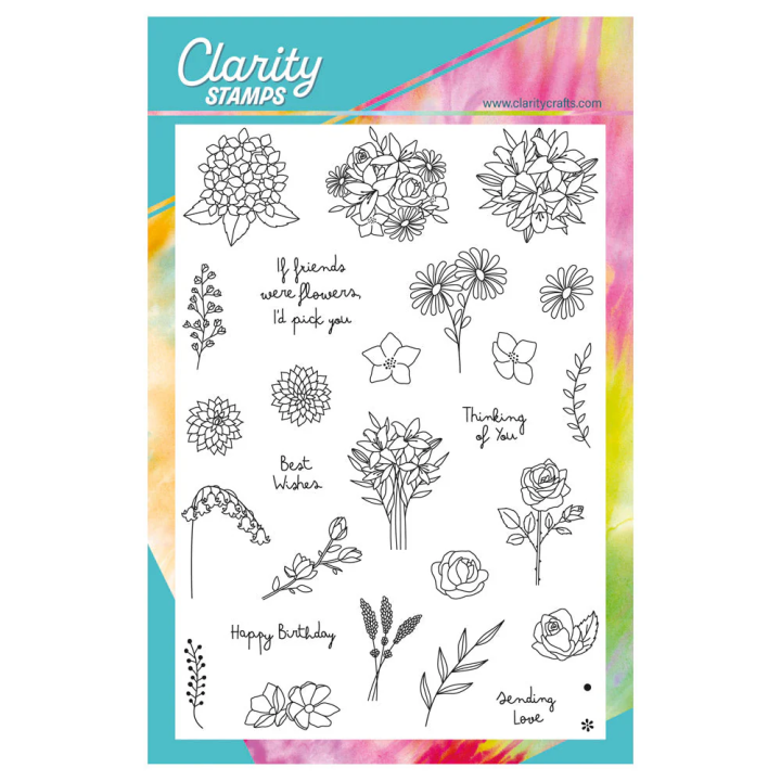 (STA-FL-11796-A5 )Claritystamp Just Flowers A5 Stamp Set