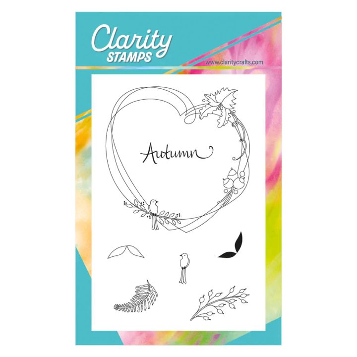 (STA-FL-11529-A6)Claritystamp Barbara's Bijou Entwined Autumn Wreath A6 Stamp Set