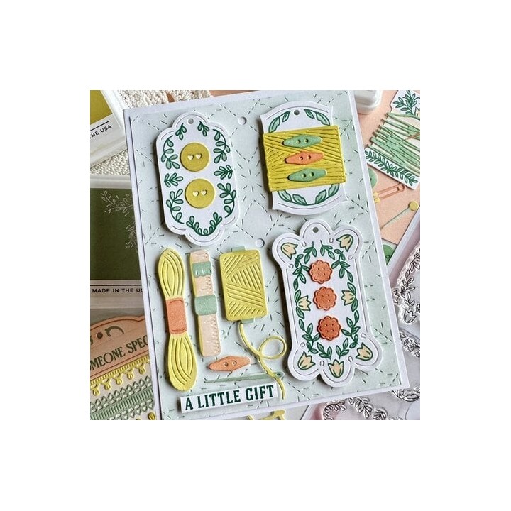 (312825)Pinkfresh Studio Homespun with Heart Die The Stitch Edit Thread Spool