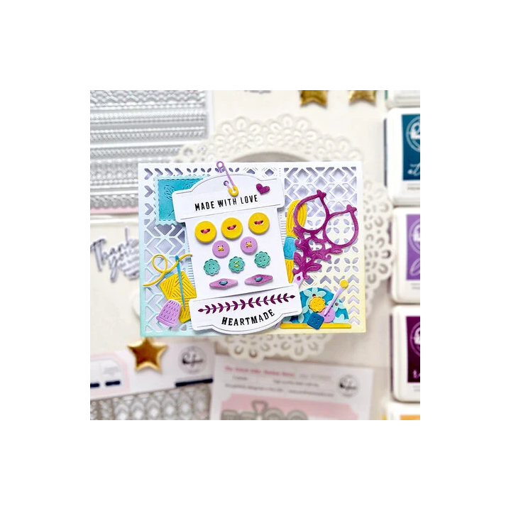 (313025)Pinkfresh Studio Homespun with Heart Die The Stitch Edit Notion Story