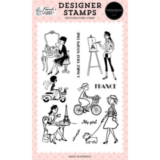 (CBFG490044)Carta Bella Clear Stamp French Girl Designer Stamps My French Girl