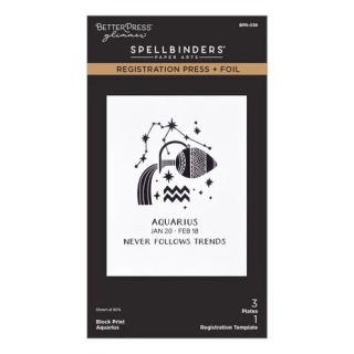 (BPR-038)Spellbinders Block Print Zodiacs Registration Press + Foil Plate Aquarius