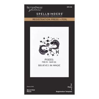(BPR-039)Spellbinders Block Print Zodiacs Registration Press + Foil Plate Pisces
