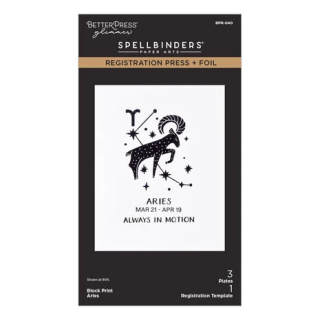 (BPR-040)Spellbinders Block Print Zodiacs Registration Press + Foil Plate Aries