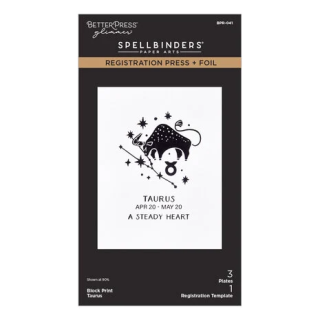 (BPR-041)Spellbinders Block Print Zodiacs Registration Press + Foil Plate Taurus