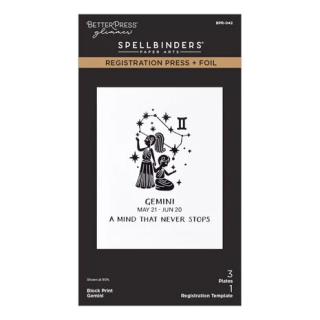 (BPR-042)Spellbinders Block Print Zodiacs Registration Press + Foil Plate Gemini