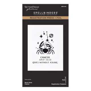 (BPR-043)Spellbinders Block Print Zodiacs Registration Press + Foil Plate Cancer