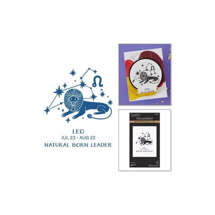 (BPR-044)Spellbinders Block Print Zodiacs Registration Press + Foil Plate Leo