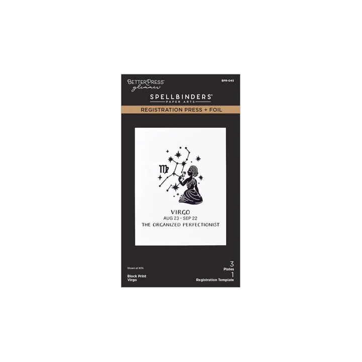 (BPR-045)Spellbinders Block Print Zodiacs Registration Press + Foil Plate Virgo
