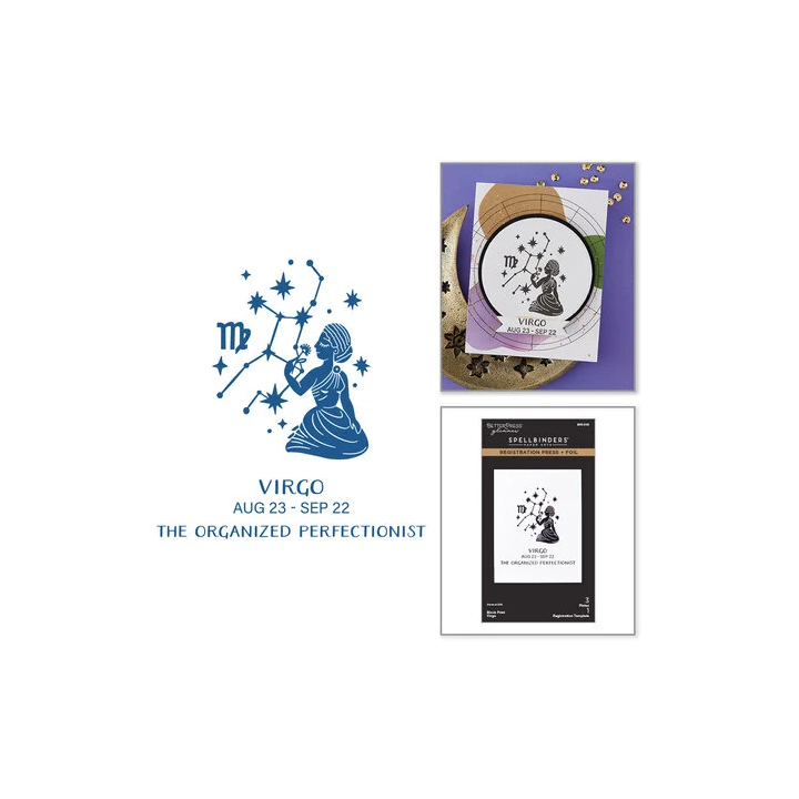 (BPR-045)Spellbinders Block Print Zodiacs Registration Press + Foil Plate Virgo
