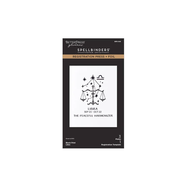 (BPR-046)Spellbinders Block Print Zodiacs Registration Press + Foil Plate Libra