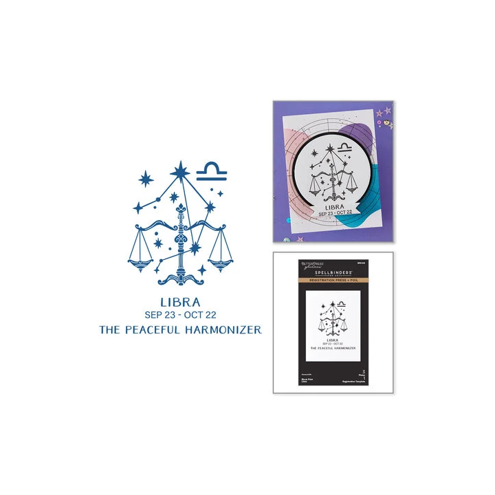 (BPR-046)Spellbinders Block Print Zodiacs Registration Press + Foil Plate Libra