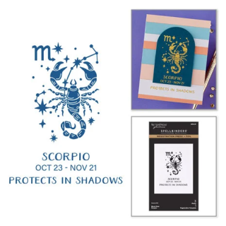 (BPR-047)Spellbinders Block Print Zodiacs Registration Press + Foil Plate Scorpio