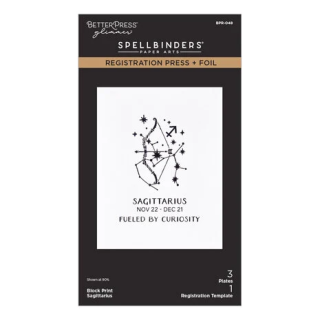 (BPR-048)Spellbinders Block Print Zodiacs Registration Press + Foil Plate Sagittarius