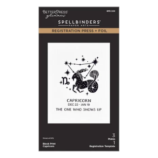 (BPR-049)Spellbinders Block Print Zodiacs Registration Press + Foil Plate Capricorn