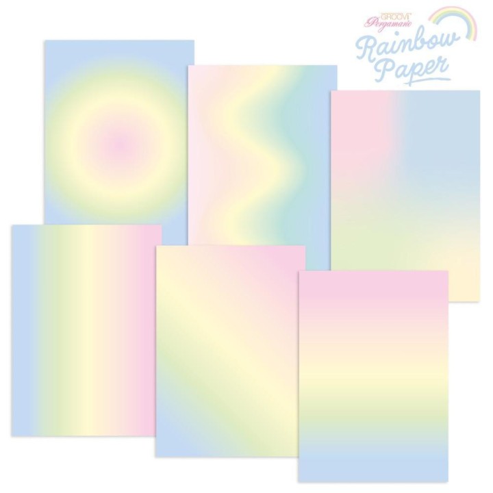 (GRO-AC-42018-XX)GROOVI DESIGNER RAINBOW PAPER - PASTEL RAINBOW A4