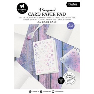 (SL-ES-PP444)Studio Light Card Paper Pad pre-scored white cards Essentials nr. 444