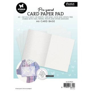 (SL-ES-PP444)Studio Light Card Paper Pad pre-scored white cards Essentials nr. 444