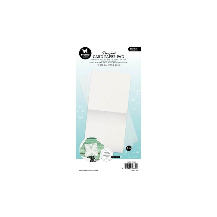 (SL-ES-PP446)Studio Light Card Paper Pad pre-scored white cards Essentials nr. 446