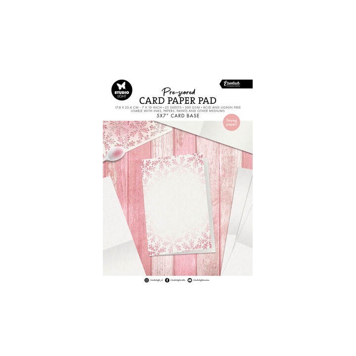 (SL-ES-PP447)Studio Light Card Paper Pad pre-scored white cards Essentials nr. 447