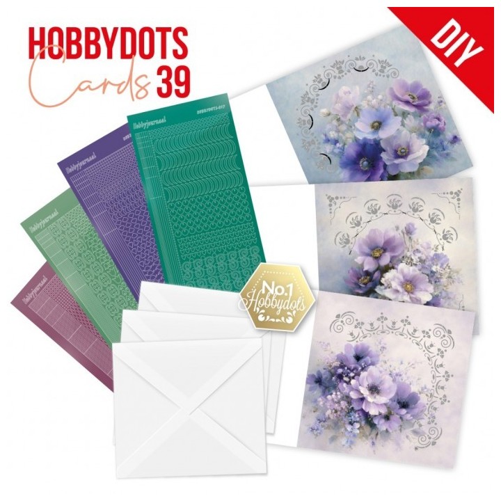 (DODOPP039)Hobbydots Cards 39 - Purple Flowers