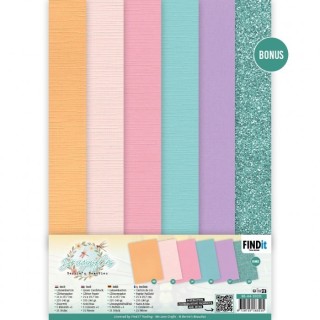(BB-A4-10031)Linen Cardstock Pack - Berries Beauties - Dragonflies - A4