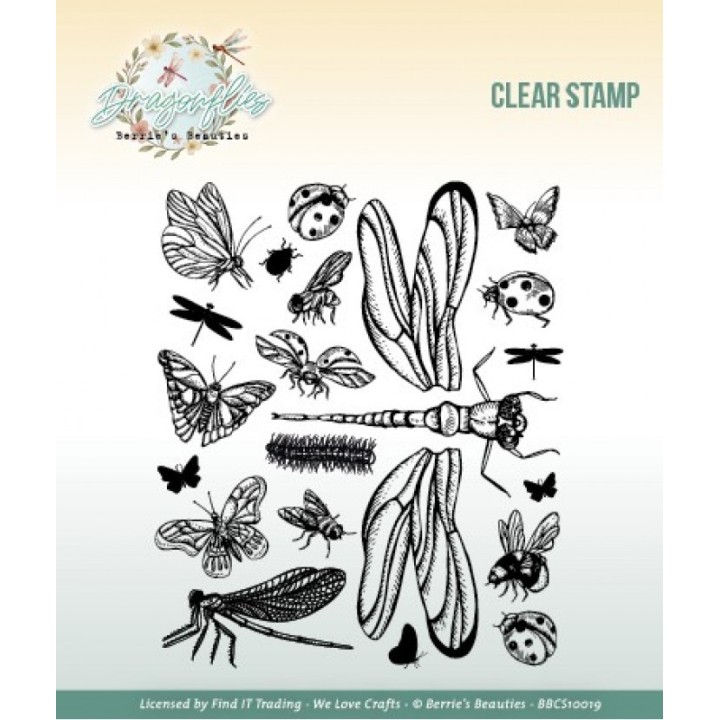 (BBCS10019)Clear Stamp- Berrie's Beauties - Dragonflies