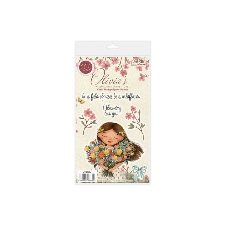 (CCLSTMP007)Craft Consortium Olivia's Wildflower Adventures A6 Photopolymer Stamp Set Be A Wildflower
