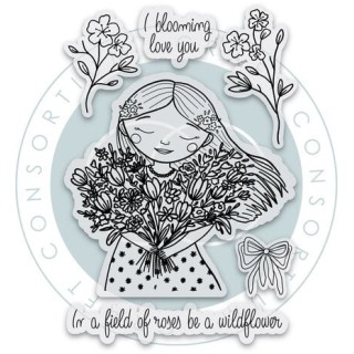 (CCLSTMP007)Craft Consortium Olivia's Wildflower Adventures A6 Photopolymer Stamp Set Be A Wildflower